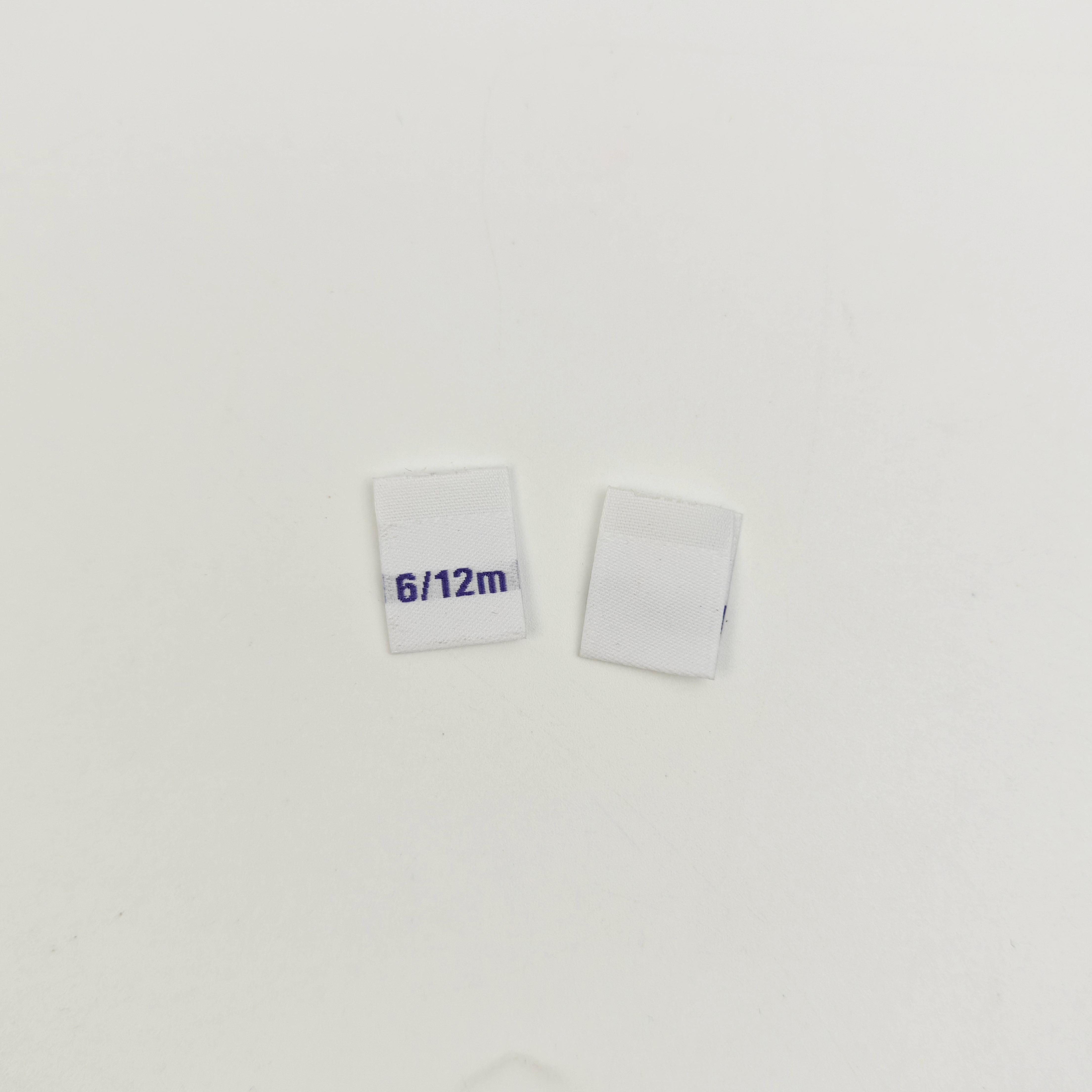 Custom Woven Size Labels High-Density Damask Cotton Garment Labels with Private Logo