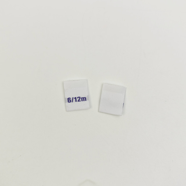 Custom Woven Size Labels High-Density Damask Cotton Garment Labels with Private Logo