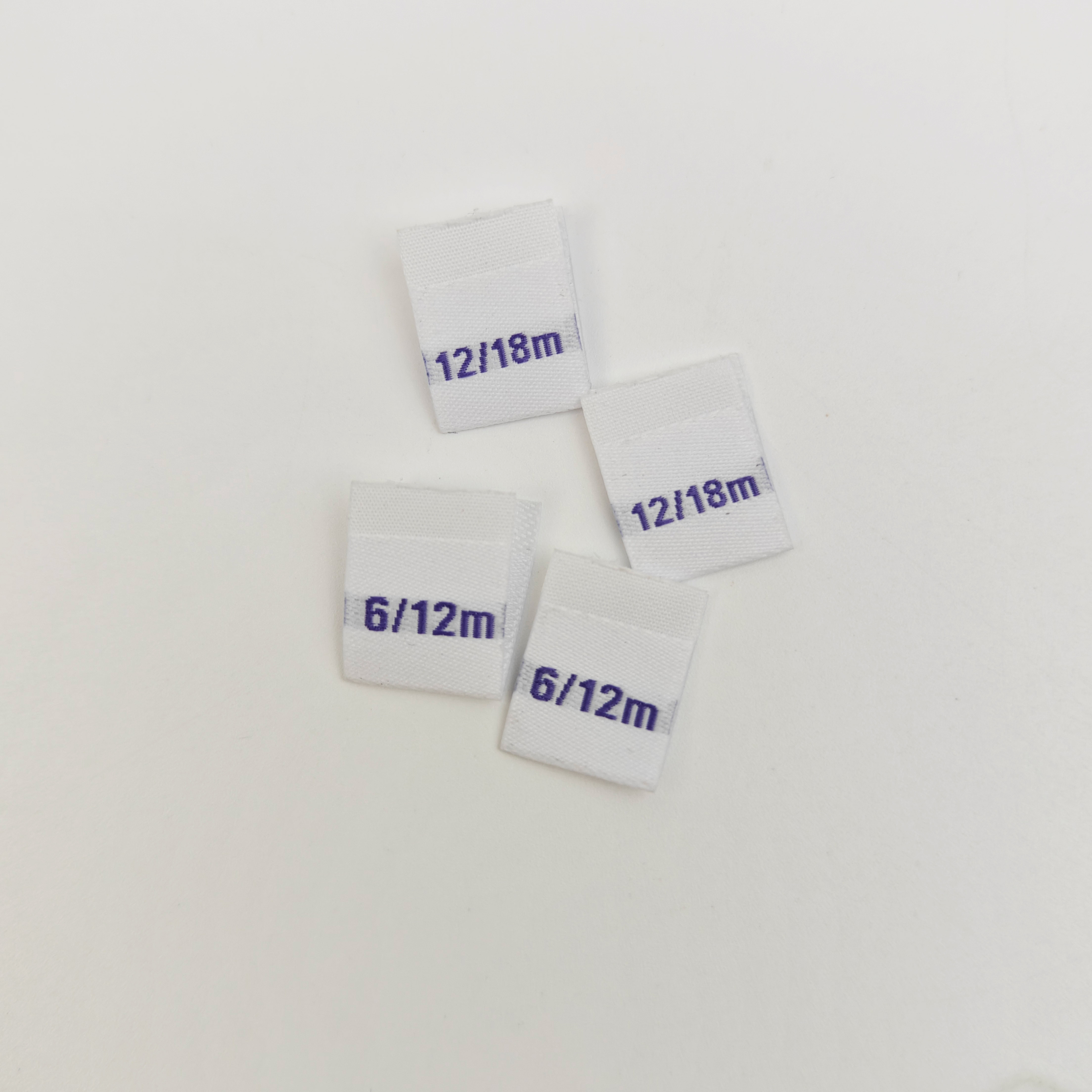 Custom Woven Size Labels High-Density Damask Cotton Garment Labels with Private Logo
