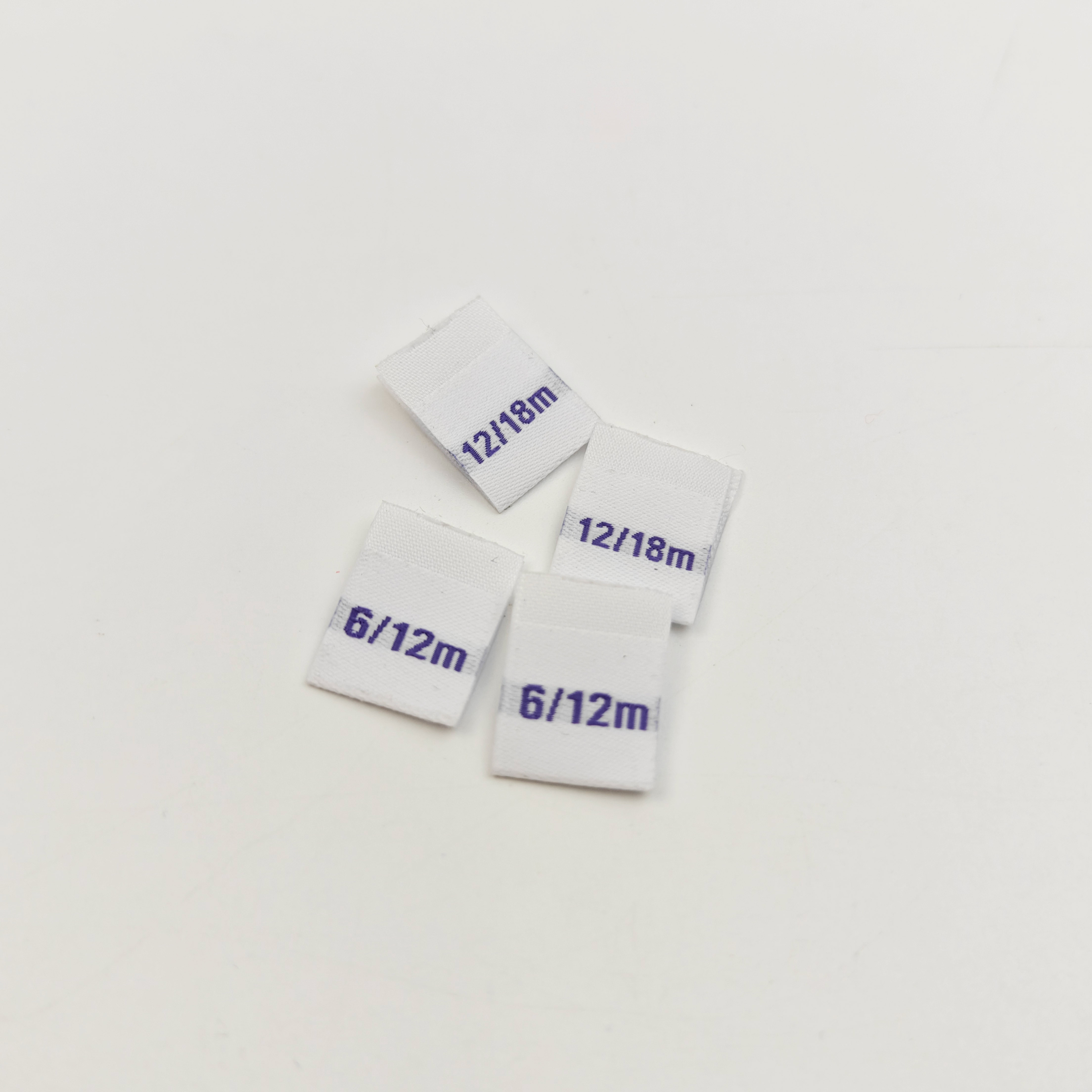 Custom Woven Size Labels High-Density Damask Cotton Garment Labels with Private Logo