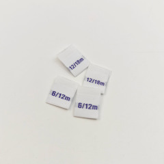 Custom Woven Size Labels High-Density Damask Cotton Garment Labels with Private Logo