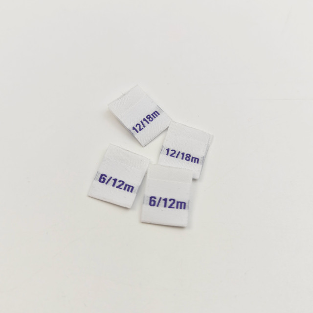 Custom Woven Size Labels High-Density Damask Cotton Garment Labels with Private Logo