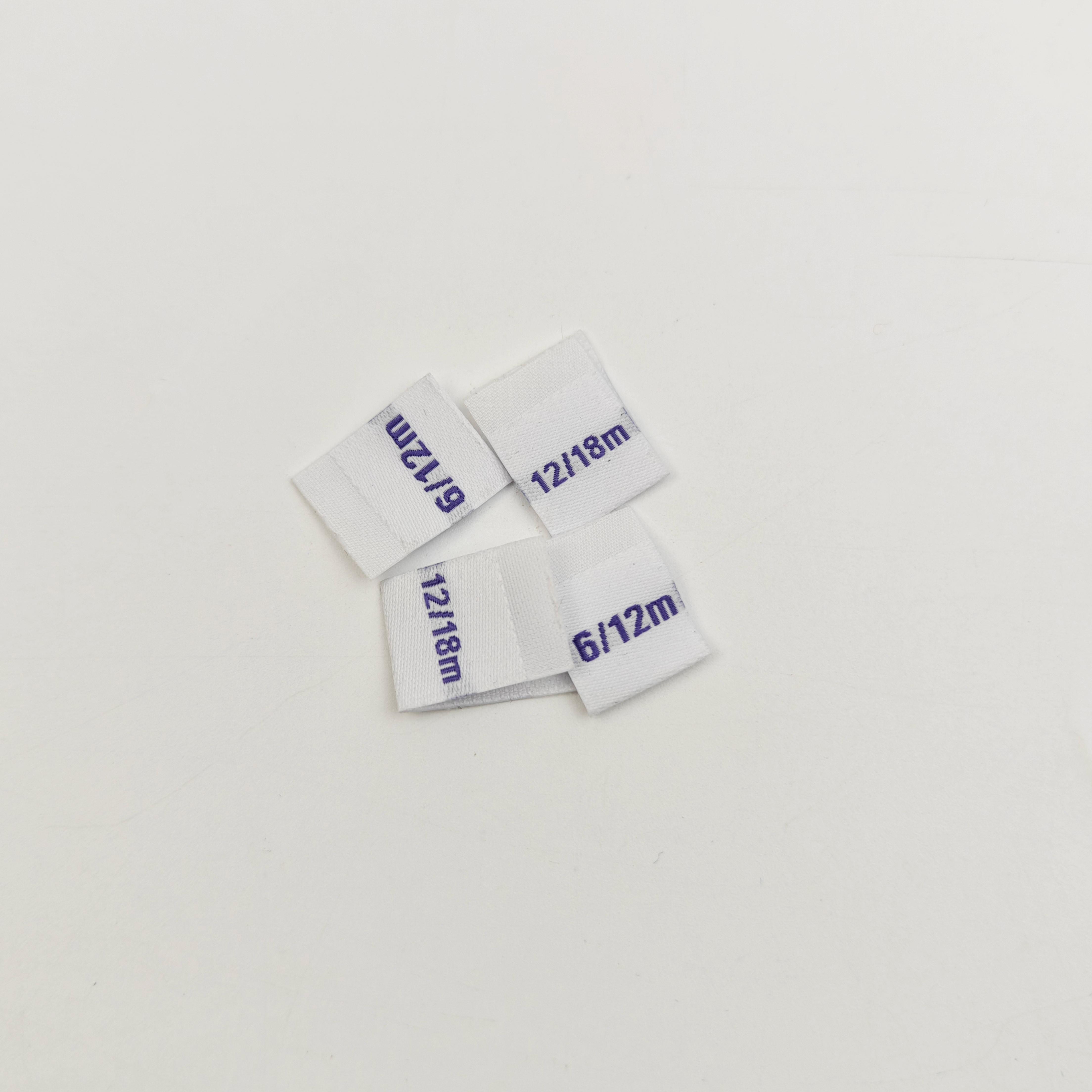 Custom Woven Size Labels High-Density Damask Cotton Garment Labels with Private Logo