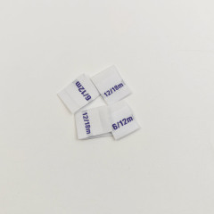 Custom Woven Size Labels High-Density Damask Cotton Garment Labels with Private Logo