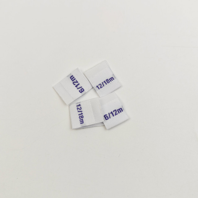 Custom Woven Size Labels High-Density Damask Cotton Garment Labels with Private Logo