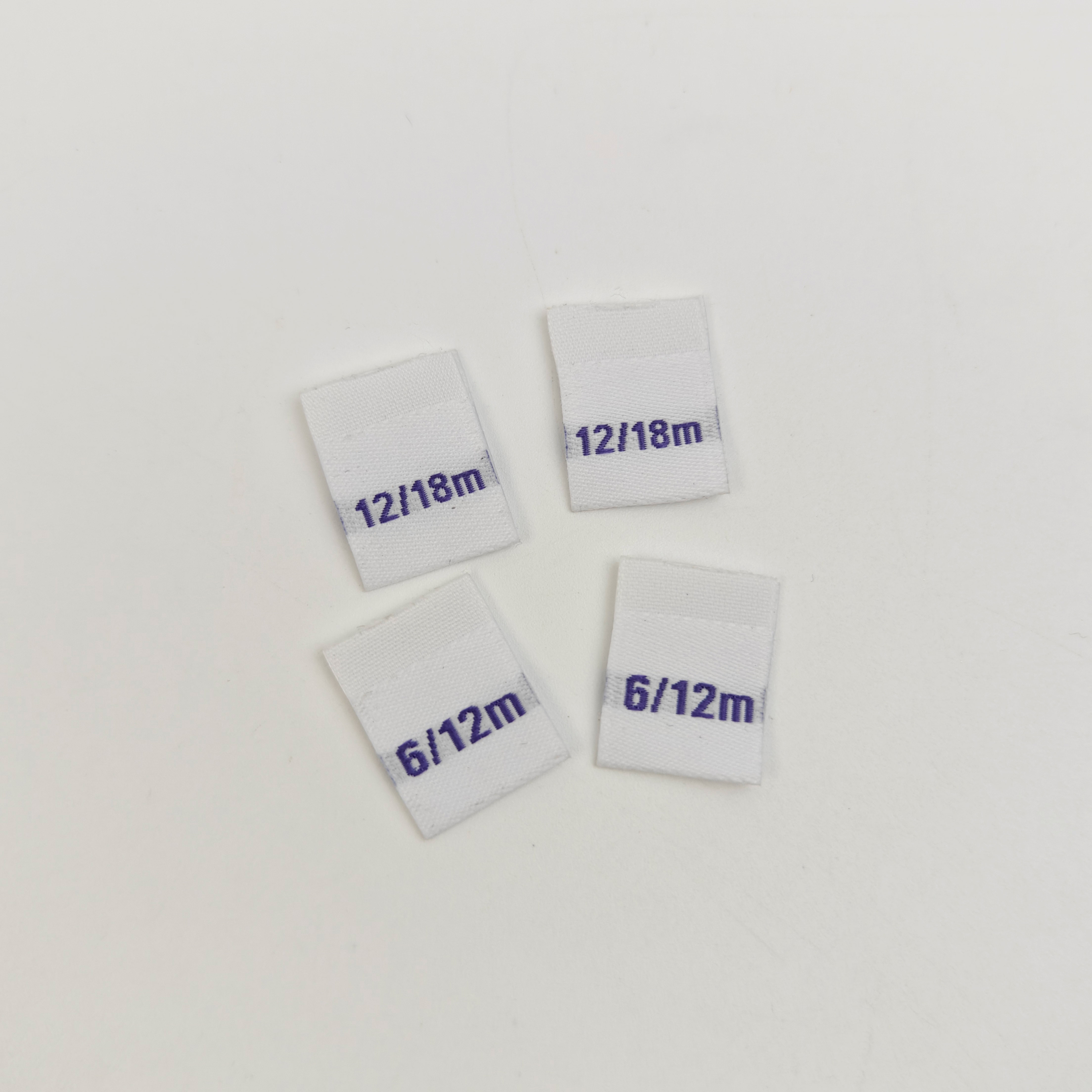 Custom Woven Size Labels High-Density Damask Cotton Garment Labels with Private Logo