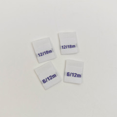 Custom Woven Size Labels High-Density Damask Cotton Garment Labels with Private Logo