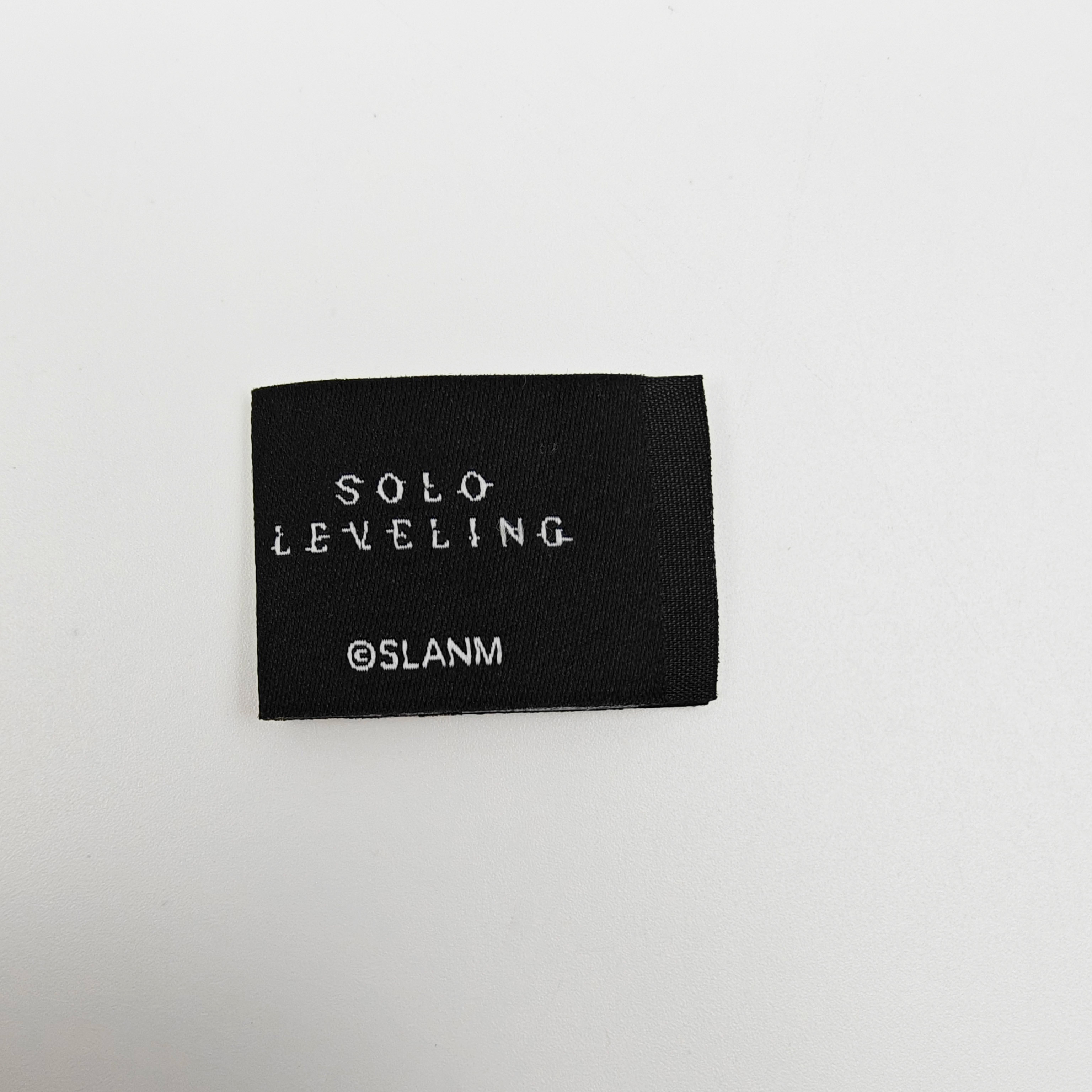 Custom High-Density Damask Woven Neck Label Private Fabric Clothing Label & Custom Printed Black Garment Tag