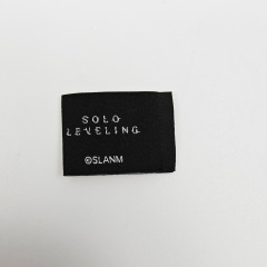 Custom High-Density Damask Woven Neck Label Private Fabric Clothing Label & Custom Printed Black Garment Tag