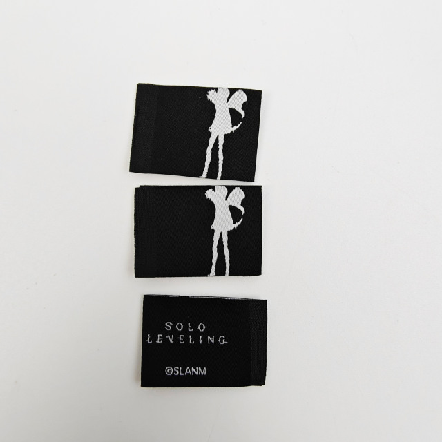 Custom High-Density Damask Woven Neck Label Private Fabric Clothing Label & Custom Printed Black Garment Tag