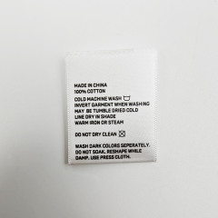 Custom Organic Wash Care Labels Eco-Friendly Satin Clothing Labels for Apparel