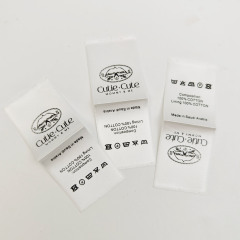 Custom Wash & Care Printed Labels for Garments Durable Satin Clothing Label