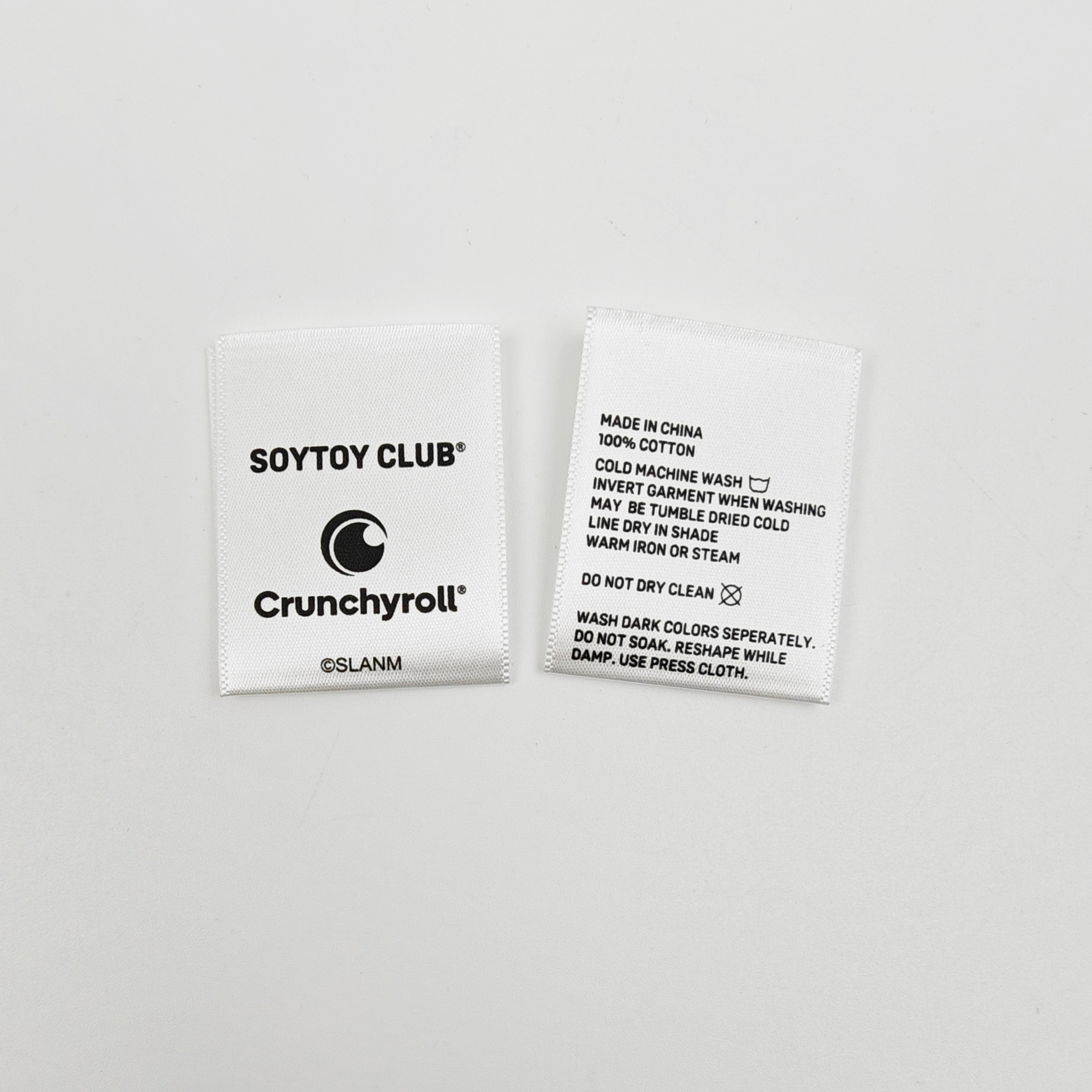 Custom Organic Wash Care Labels Eco-Friendly Satin Clothing Labels for Apparel