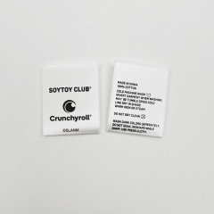 Custom Organic Wash Care Labels Eco-Friendly Satin Clothing Labels for Apparel