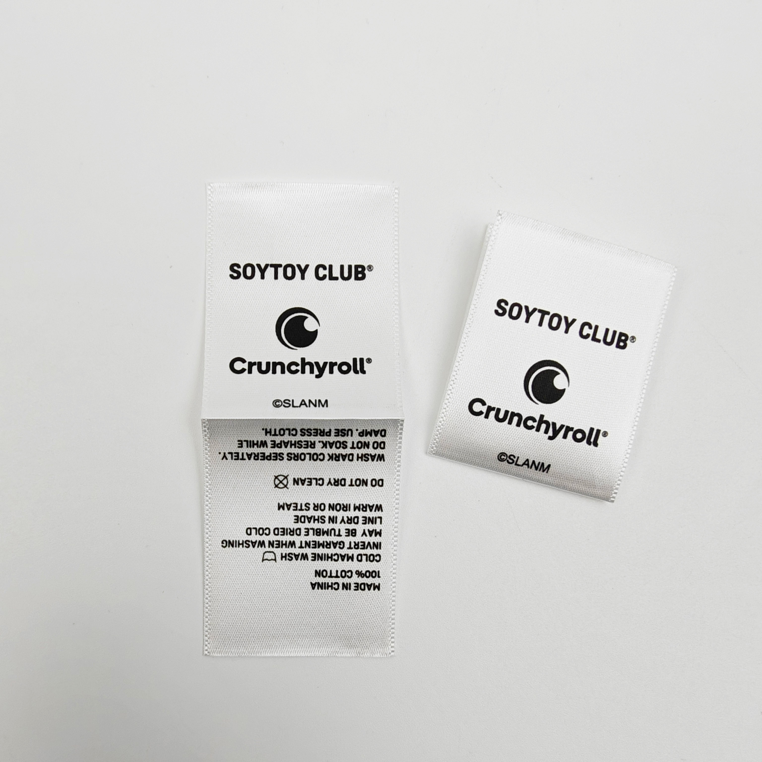 Custom Organic Wash Care Labels Eco-Friendly Satin Clothing Labels for Apparel