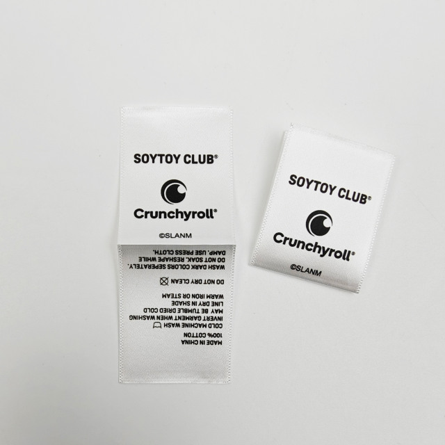 Custom Organic Wash Care Labels Eco-Friendly Satin Clothing Labels for Apparel