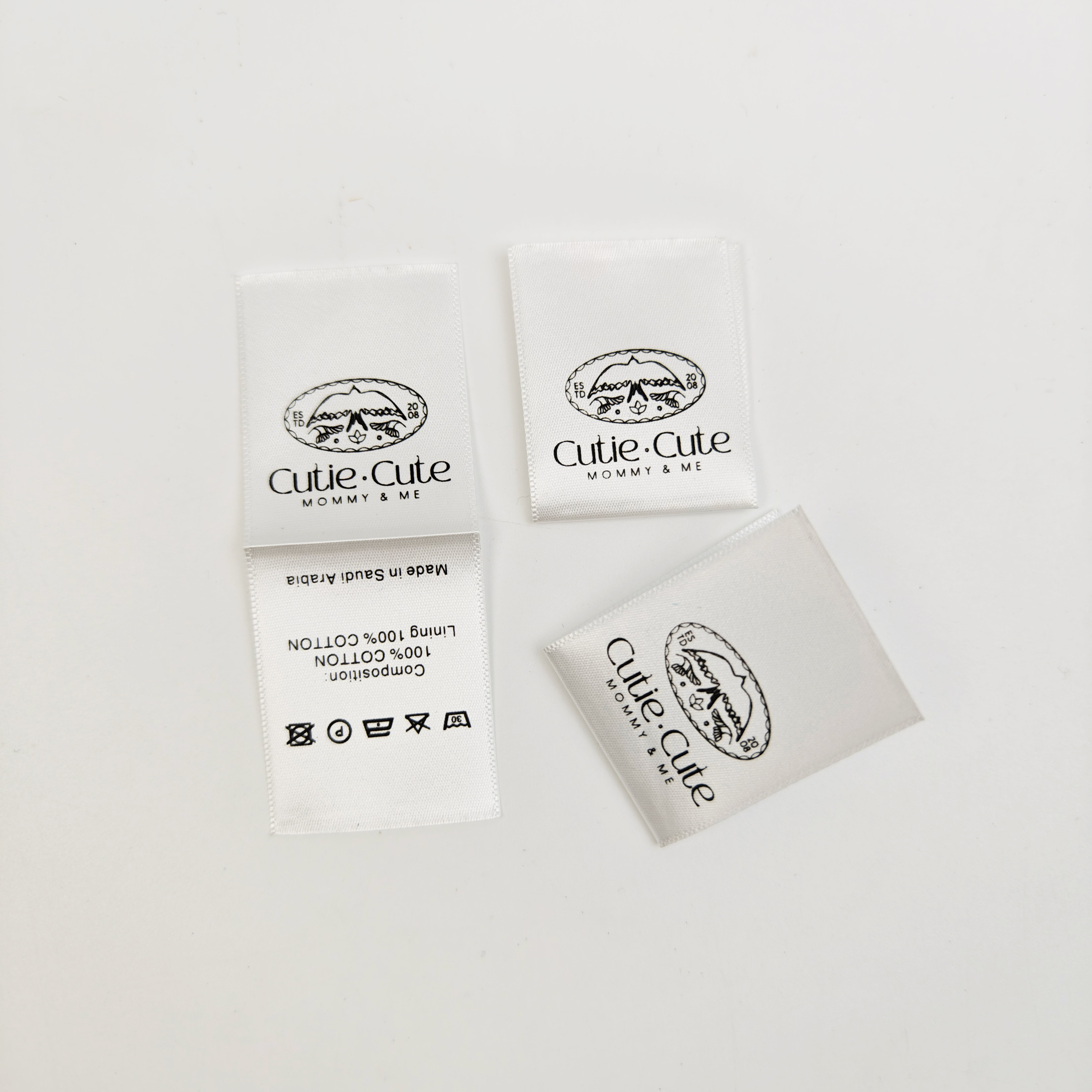 Custom Wash & Care Printed Labels for Garments Durable Satin Clothing Label