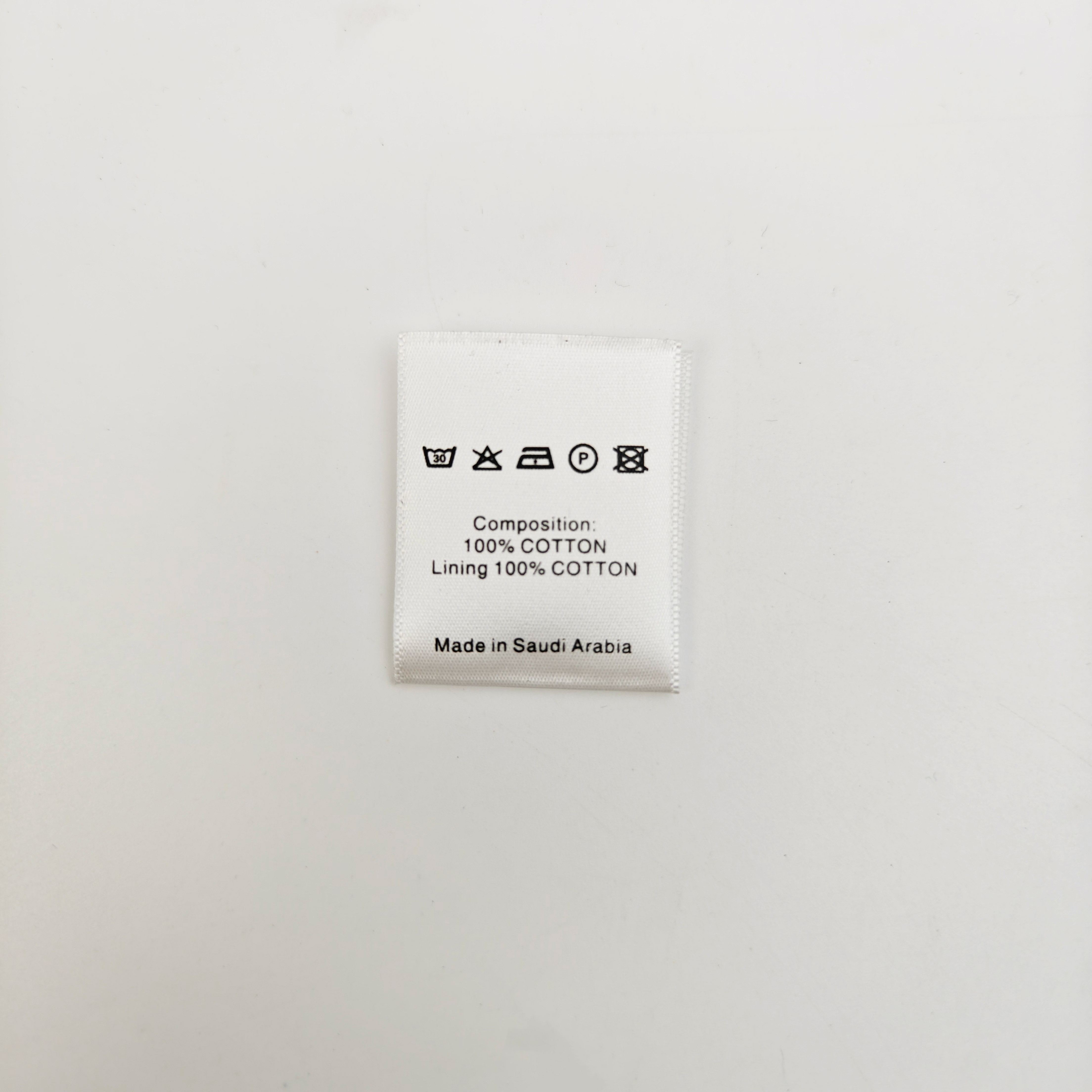 Custom Wash & Care Printed Labels for Garments Durable Satin Clothing Label