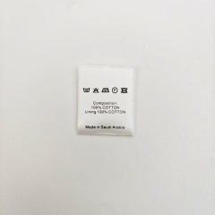 Custom Wash & Care Printed Labels for Garments Durable Satin Clothing Label