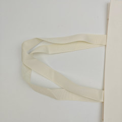 Custom White Kraft Gift Bags with Black Foil Logo & Ribbon Handles