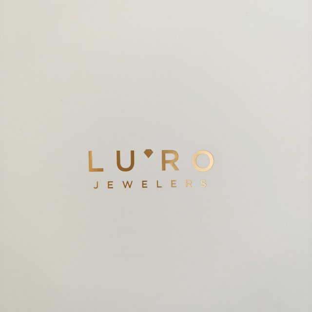 Recycled White Matte Jewelry Gift Bags with Gold Foil Logo