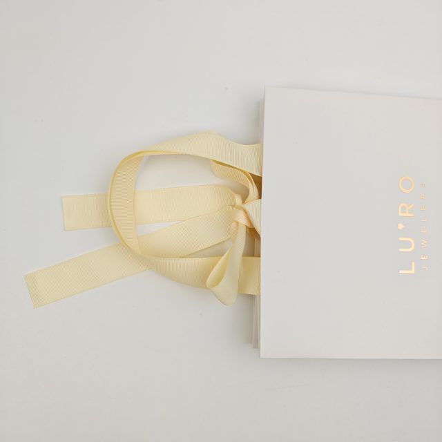 Recycled White Matte Jewelry Gift Bags with Gold Foil Logo