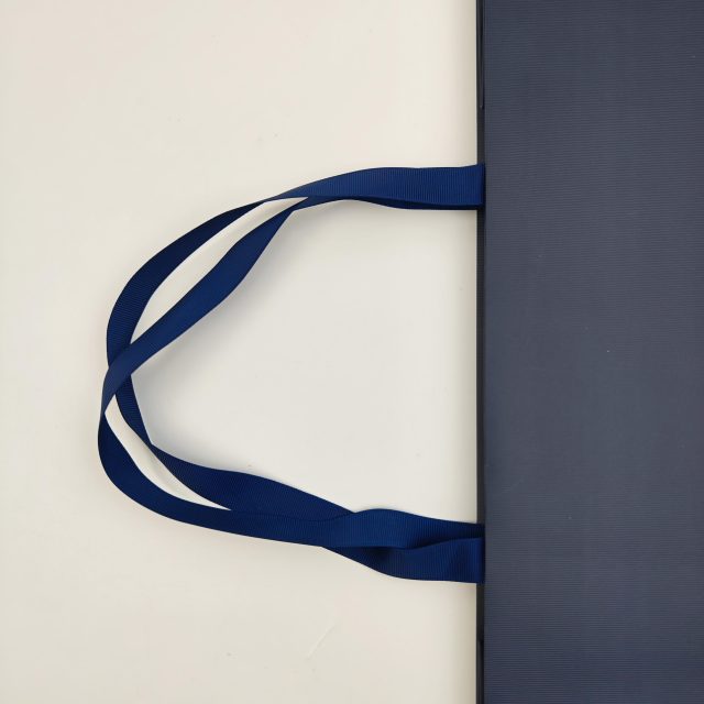 Custom Printed Textured Paper Gift Bags with Ribbon Handles For Retail