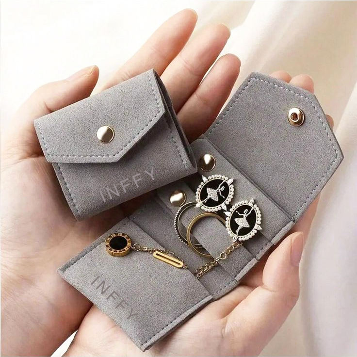 Luxury Multi-functional Faux Leather Jewelry Pouch Custom Small Travel Organizer for Rings & Earrings