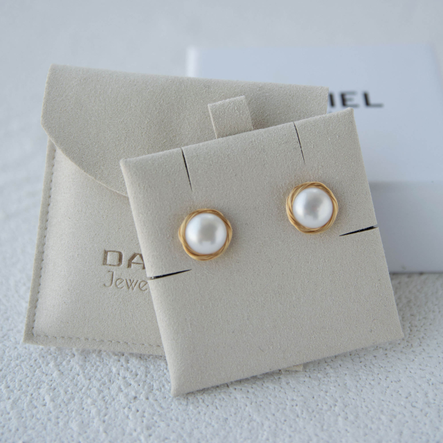 Custom Snap Button Microfiber Pouch with Card Insert deal for Jewelry Storage & Gift Packaging