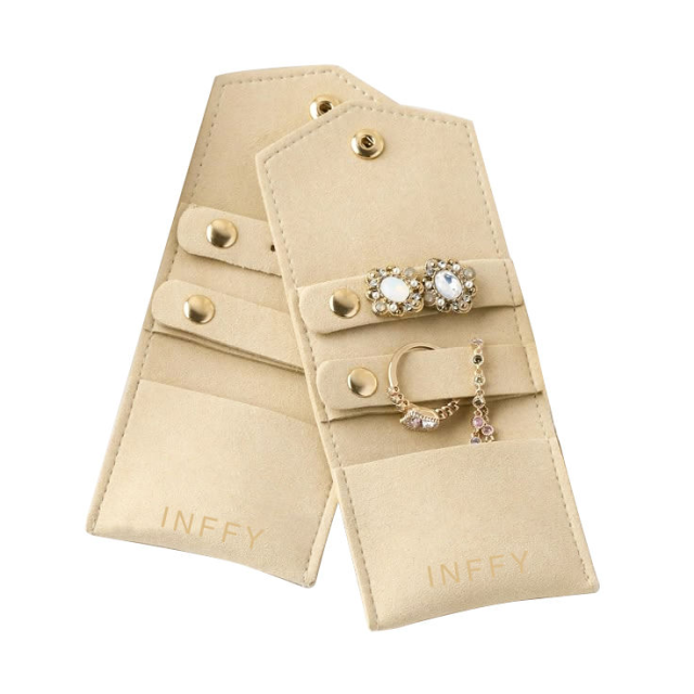 Luxury Multi-functional Faux Leather Jewelry Pouch Custom Small Travel Organizer for Rings & Earrings