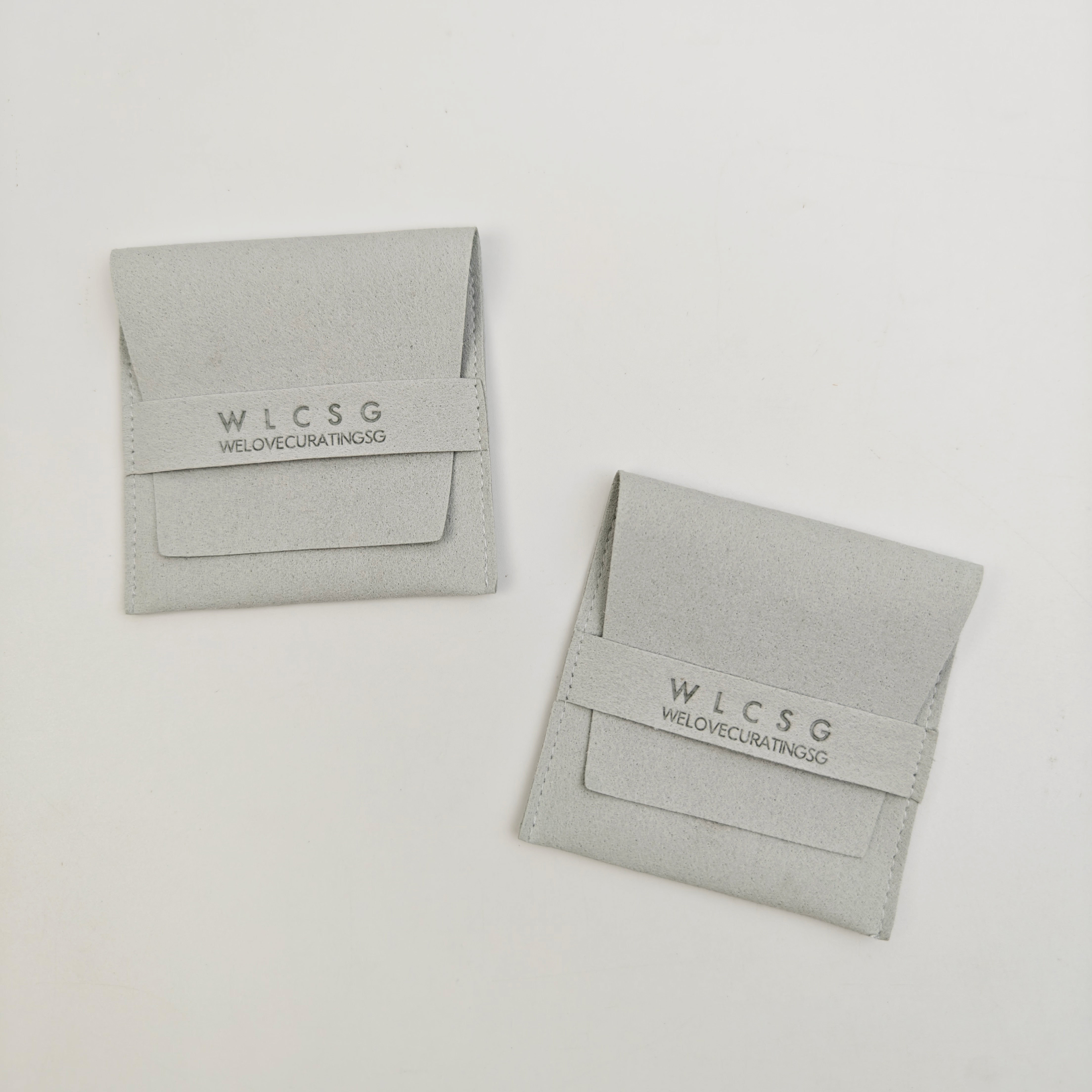 Microfiber Envelope Jewelry Pouch Flap Closure Structure with Custom Logo Printing for Necklace Storage & Gifting
