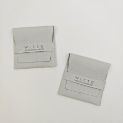 Microfiber Envelope Jewelry Pouch Flap Closure Structure with Custom Logo Printing for Necklace Storage & Gifting