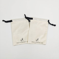 Medium Velvet Drawstring Jewelry Pouch | Luxury Flannel-Lined Construction with Custom Logo Print for Gift Packaging