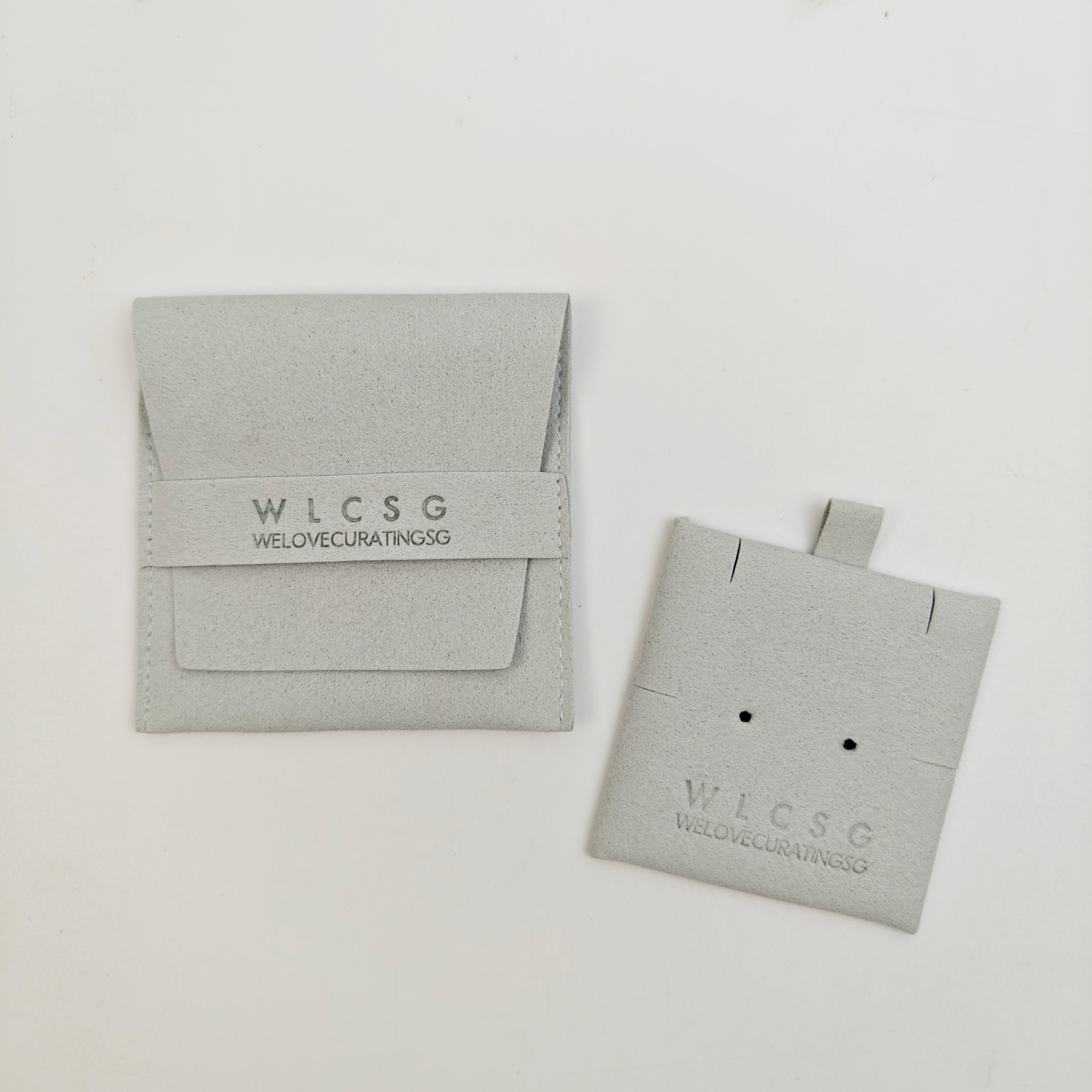 Microfiber Envelope Jewelry Pouch Flap Closure Structure with Custom Logo Printing for Necklace Storage & Gifting