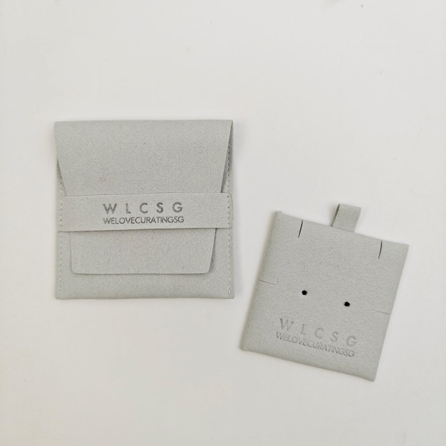 Microfiber Envelope Jewelry Pouch Flap Closure Structure with Custom Logo Printing for Necklace Storage & Gifting