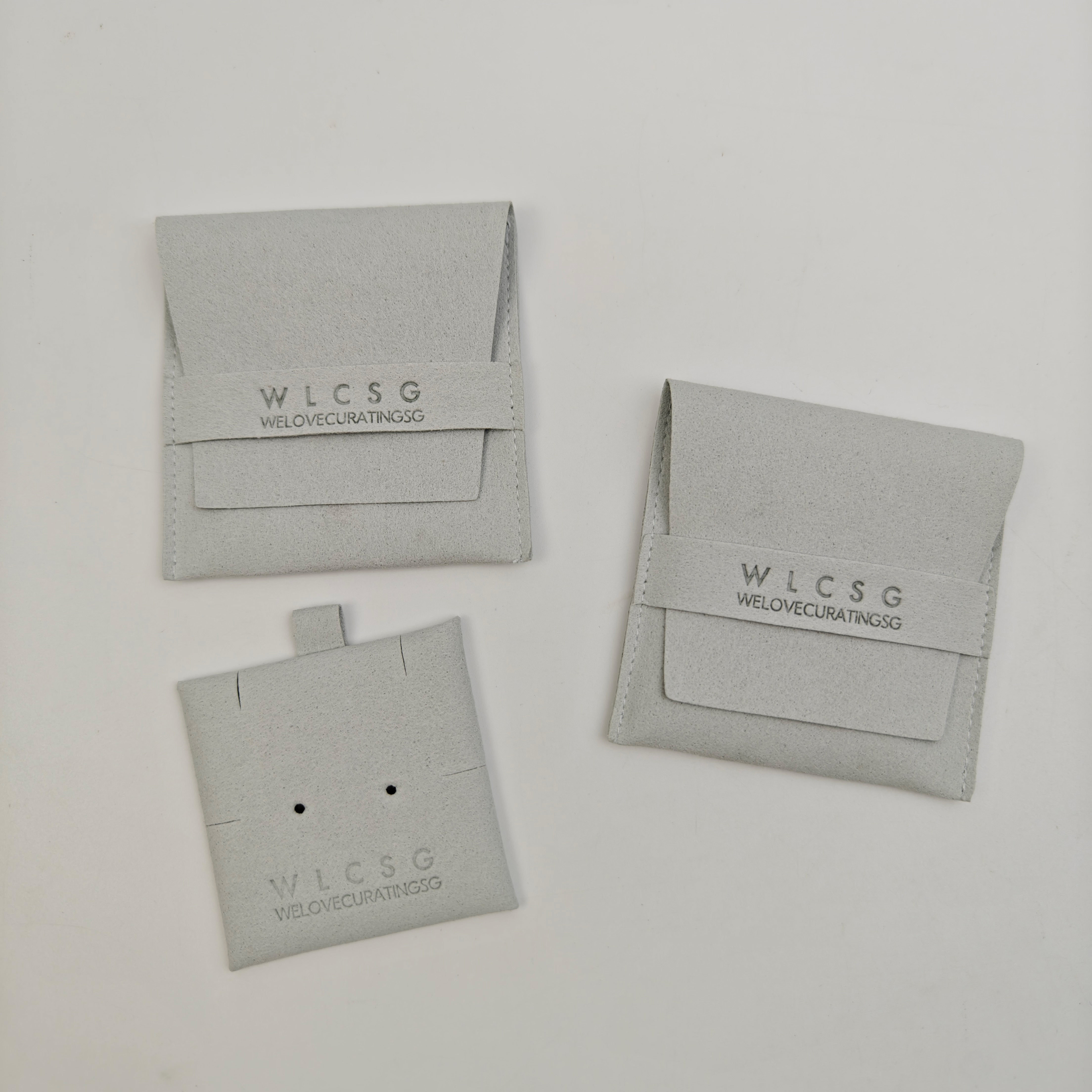 Microfiber Envelope Jewelry Pouch Flap Closure Structure with Custom Logo Printing for Necklace Storage & Gifting