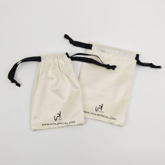 Medium Velvet Drawstring Jewelry Pouch | Luxury Flannel-Lined Construction with Custom Logo Print for Gift Packaging
