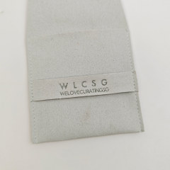 Microfiber Envelope Jewelry Pouch Flap Closure Structure with Custom Logo Printing for Necklace Storage & Gifting