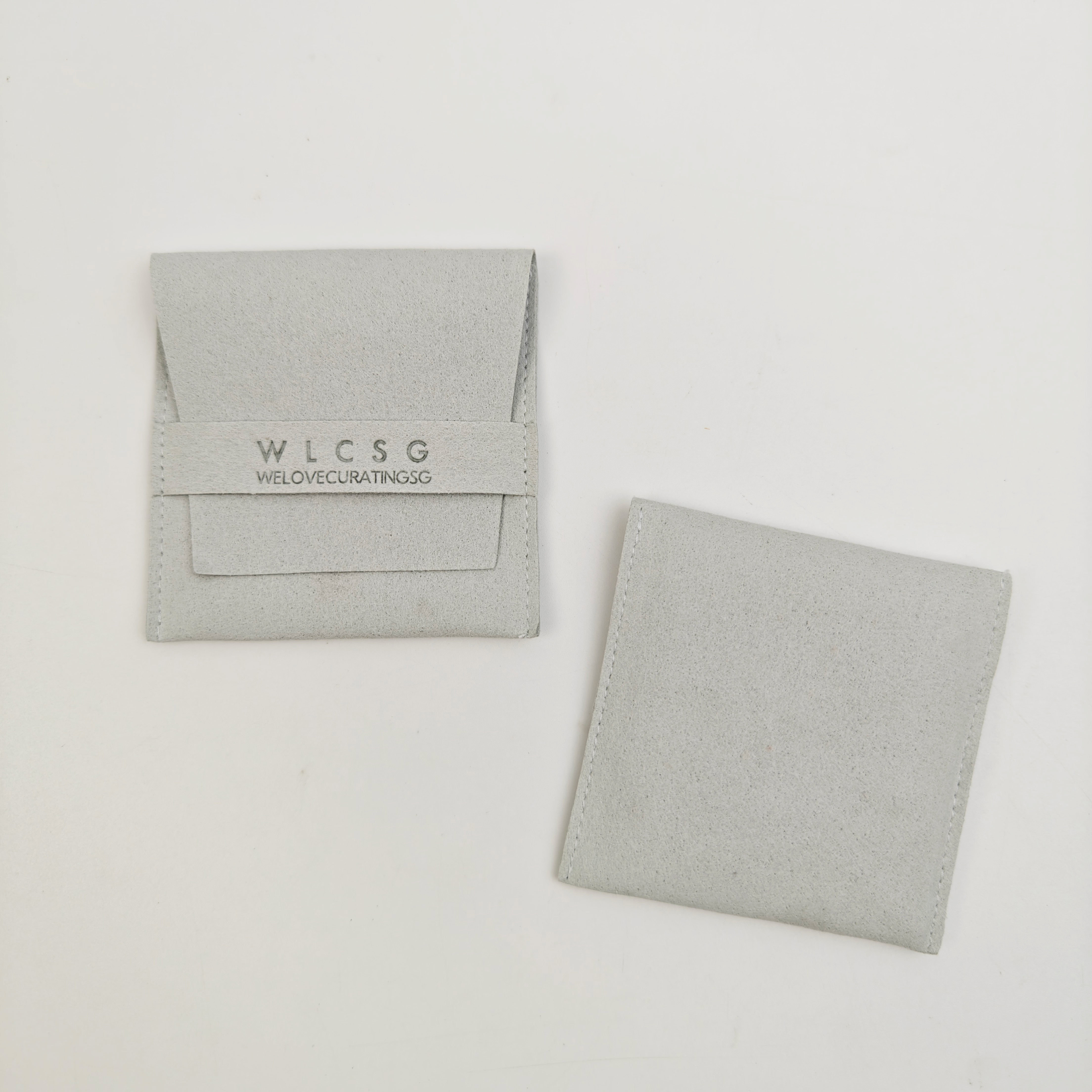 Microfiber Envelope Jewelry Pouch Flap Closure Structure with Custom Logo Printing for Necklace Storage & Gifting