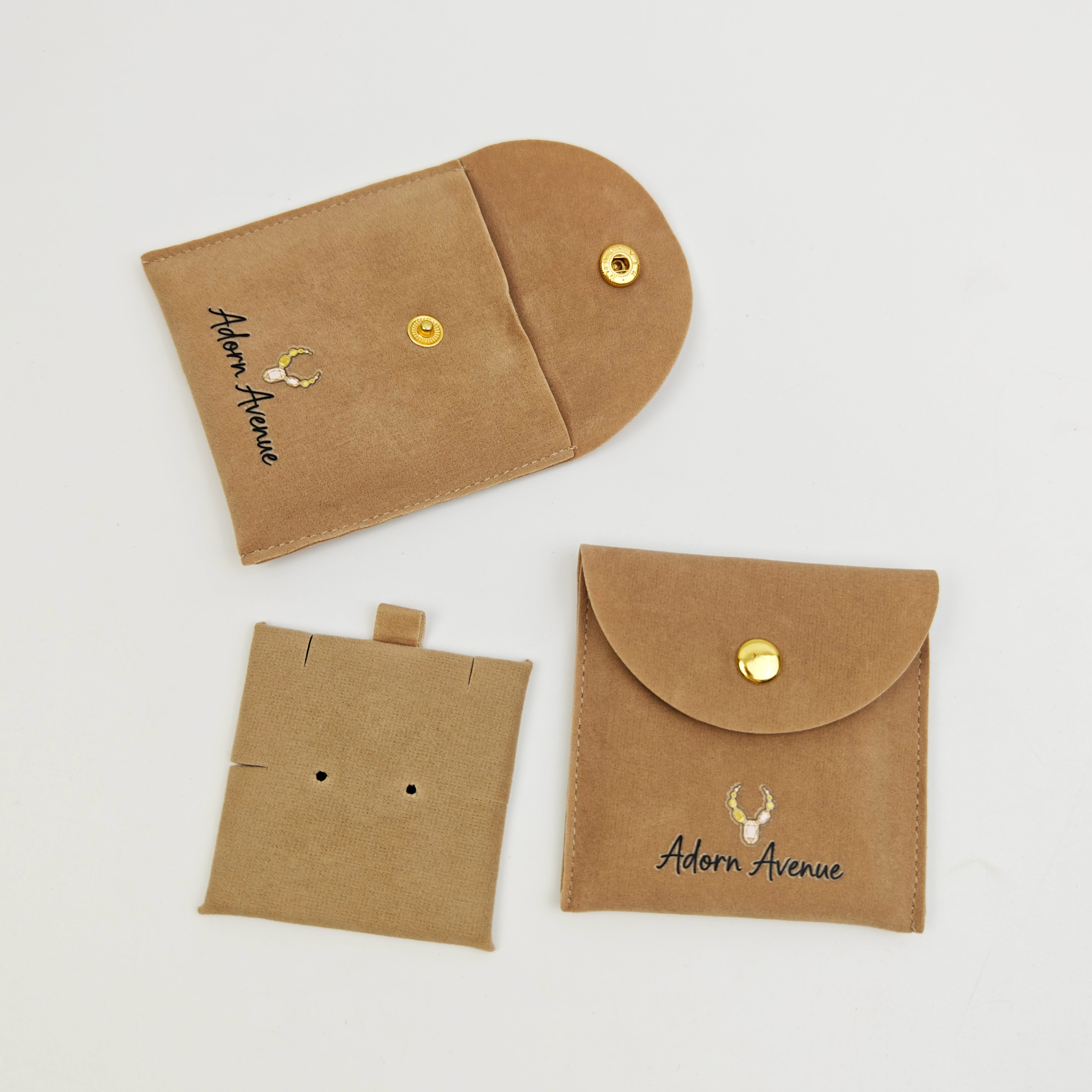 Fashion Envelope Heat Transfer Microfiber Jewelry Packaging Pouch Custom Logo Wholesale Jewelry Packaging Bags