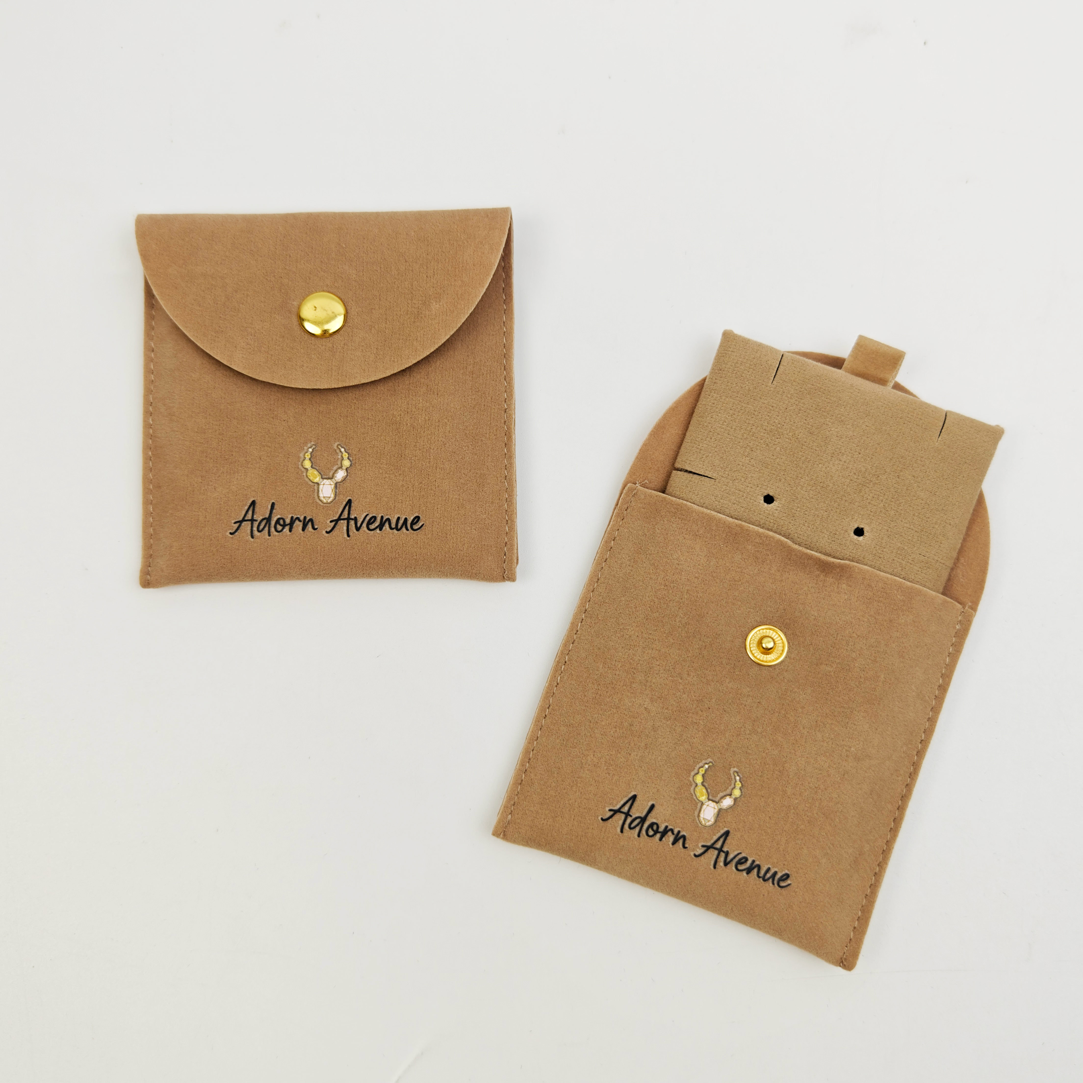 Fashion Envelope Heat Transfer Microfiber Jewelry Packaging Pouch Custom Logo Wholesale Jewelry Packaging Bags