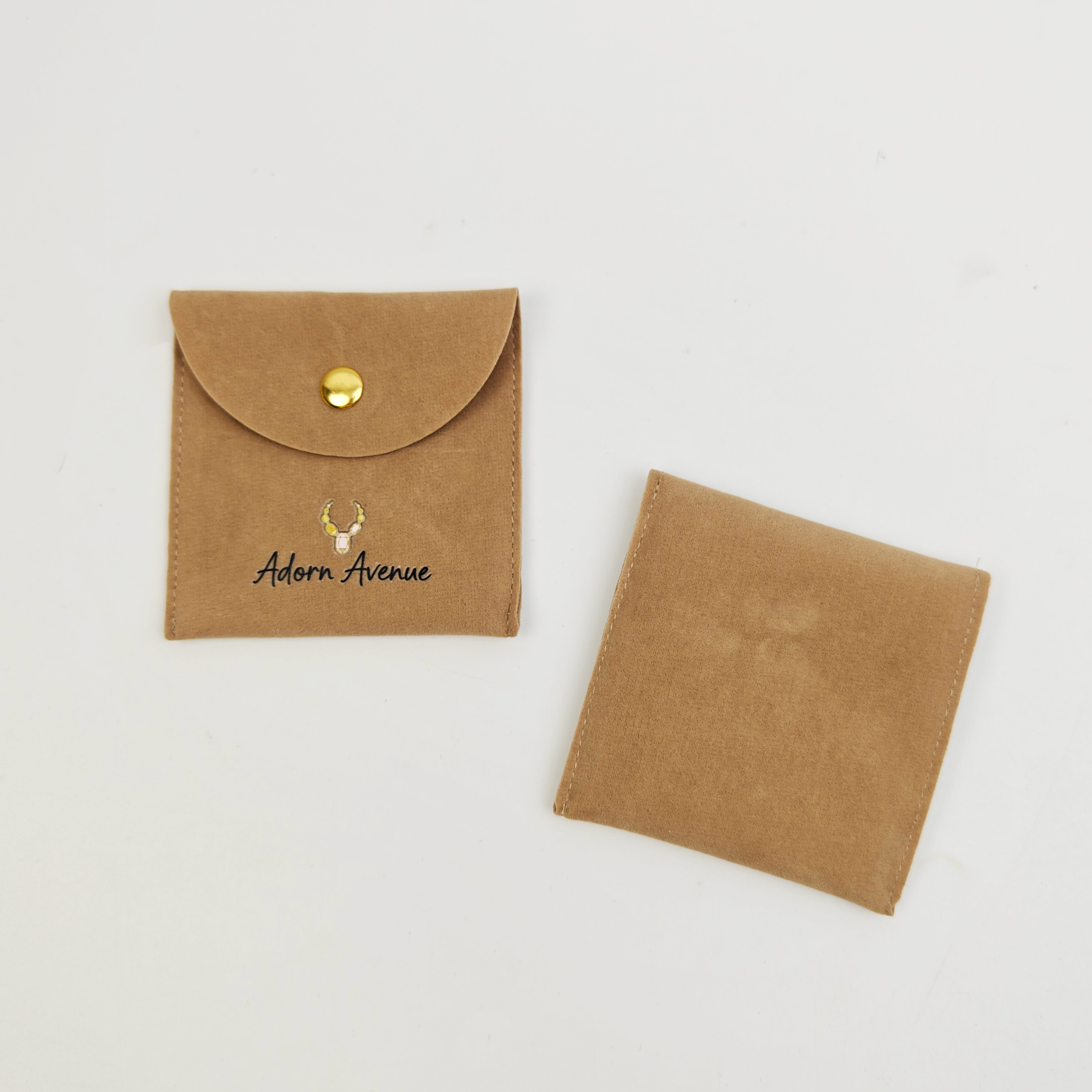Fashion Envelope Heat Transfer Microfiber Jewelry Packaging Pouch Custom Logo Wholesale Jewelry Packaging Bags