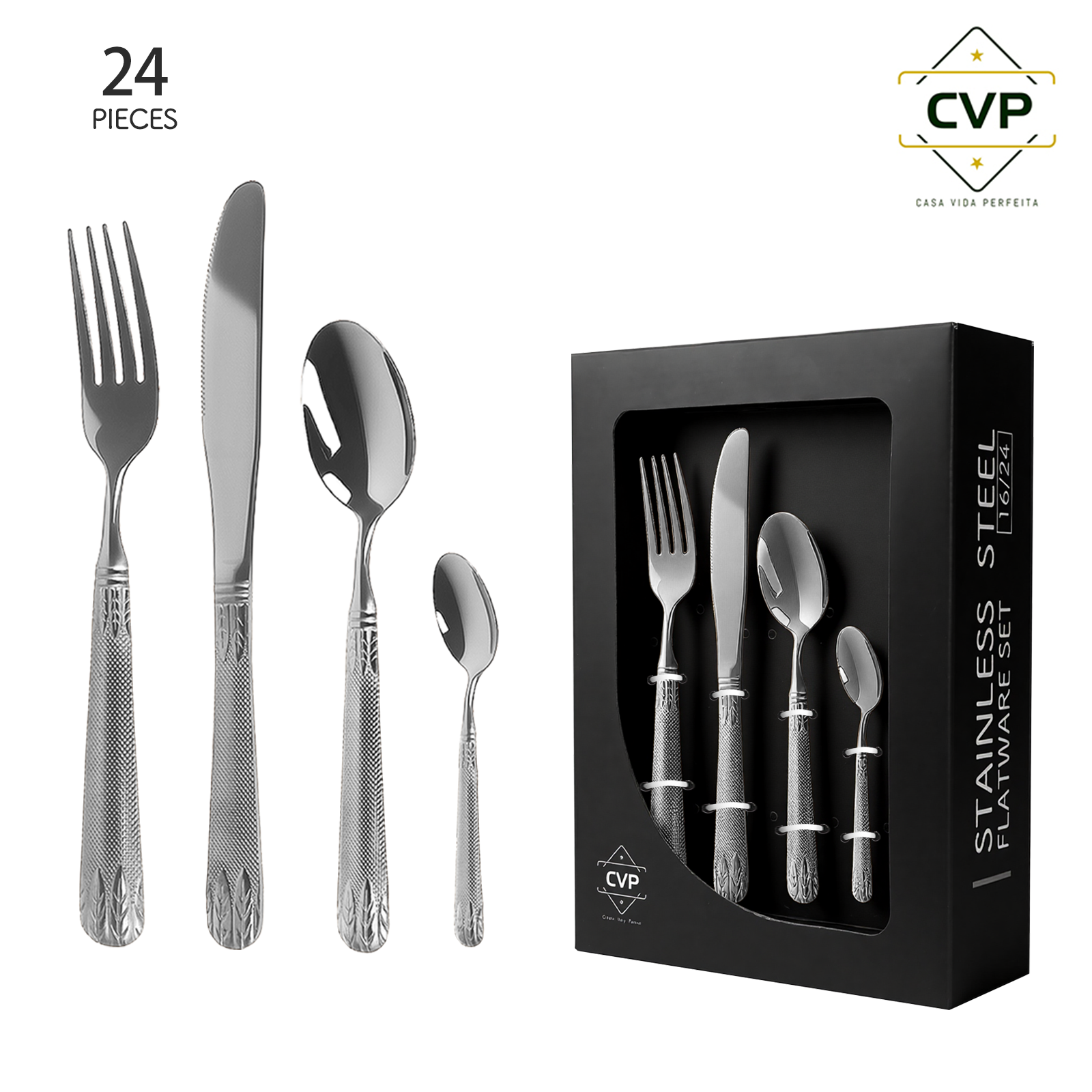 A58 Wheat Ear Series 24-Piece Set Silver