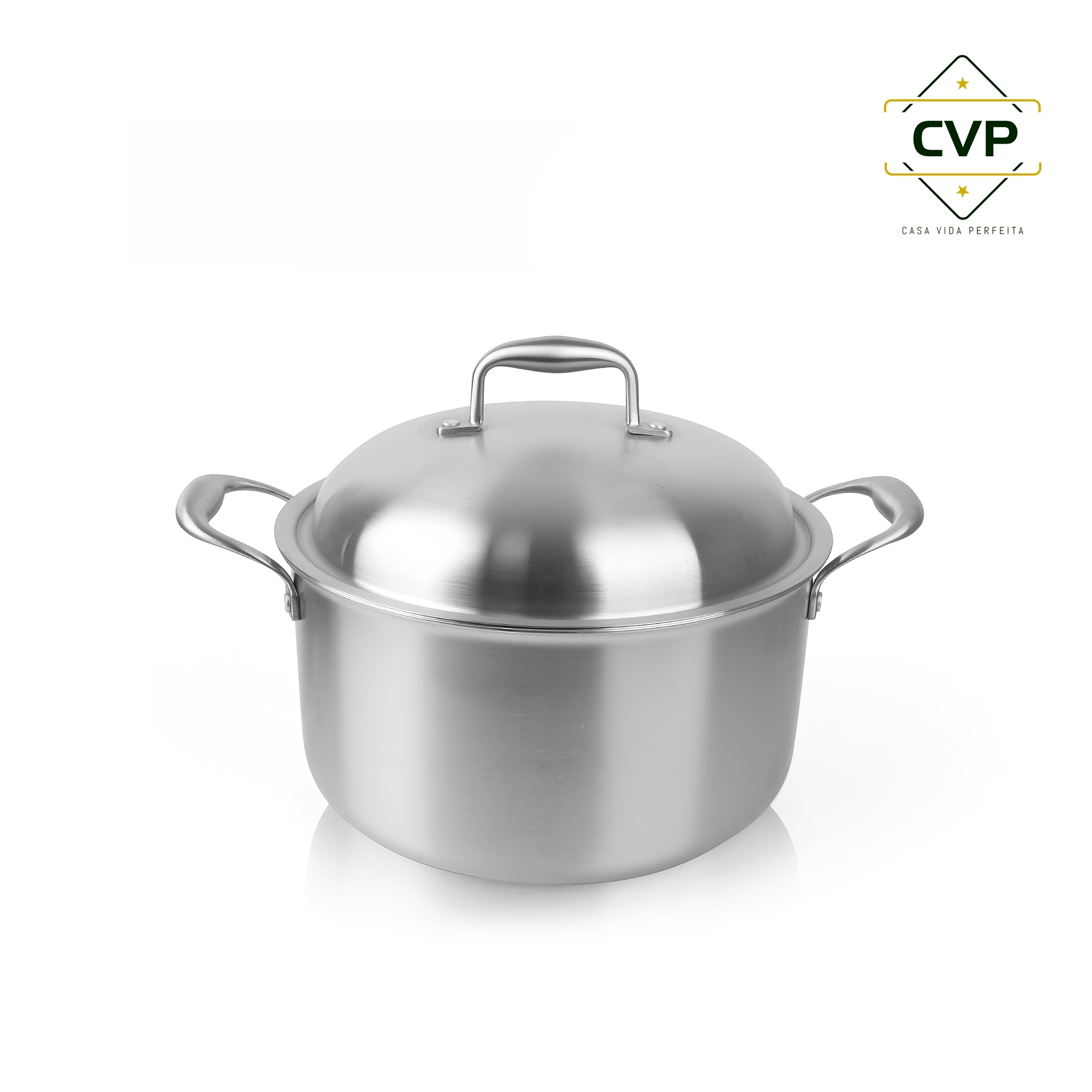 22cm Steel Lid Polished Soup Pot