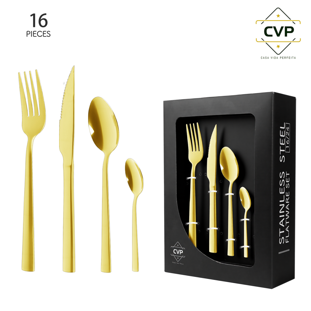 A07 Square Handle Series 16-Piece Set Gold