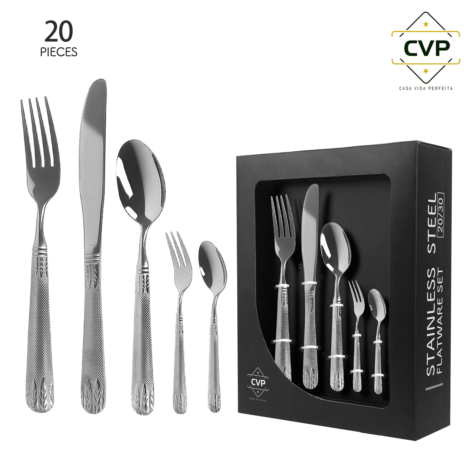 A58 Wheat Ear Series 20-Piece Set Silver