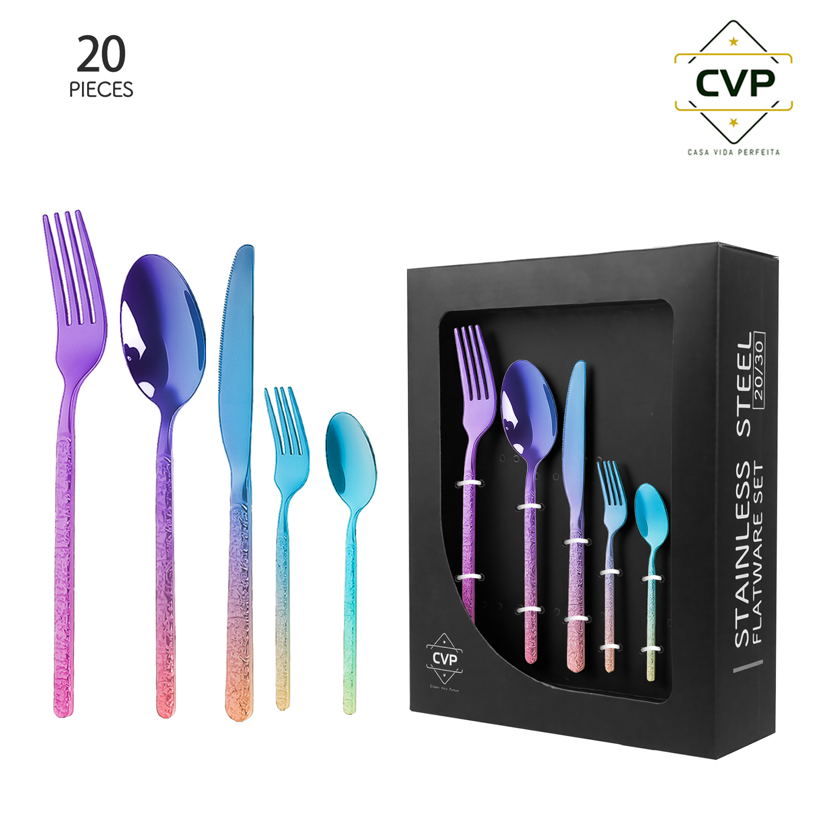 A024 Stone Pattern Series 20-Piece Set Colorful
