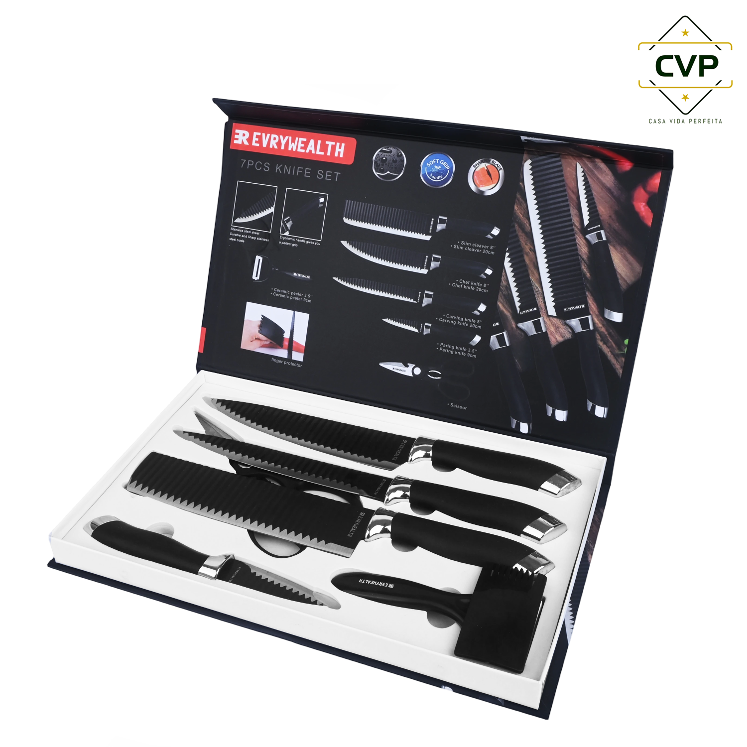 AD-S023 Double Plated Head Knurled Pattern 4 Knives