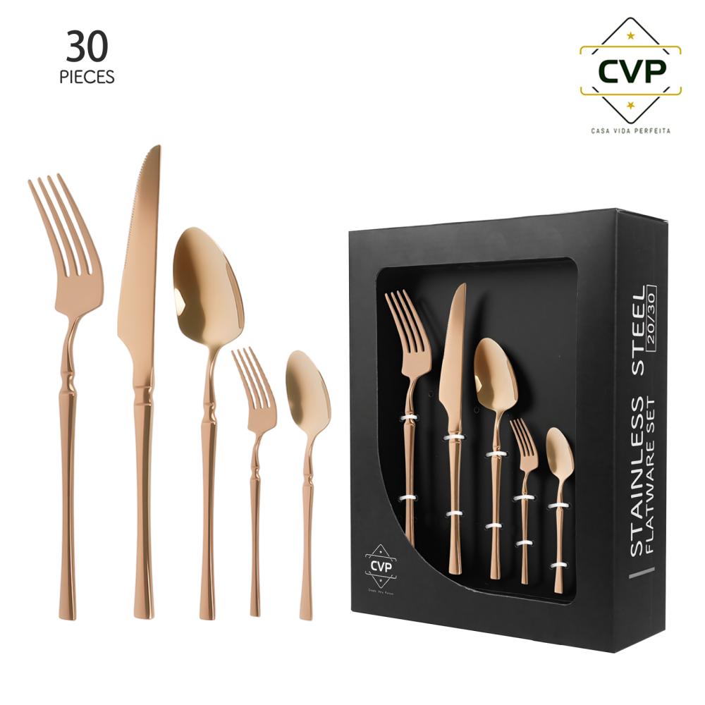 Slim Waist Series 30-Piece Set Rose Gold