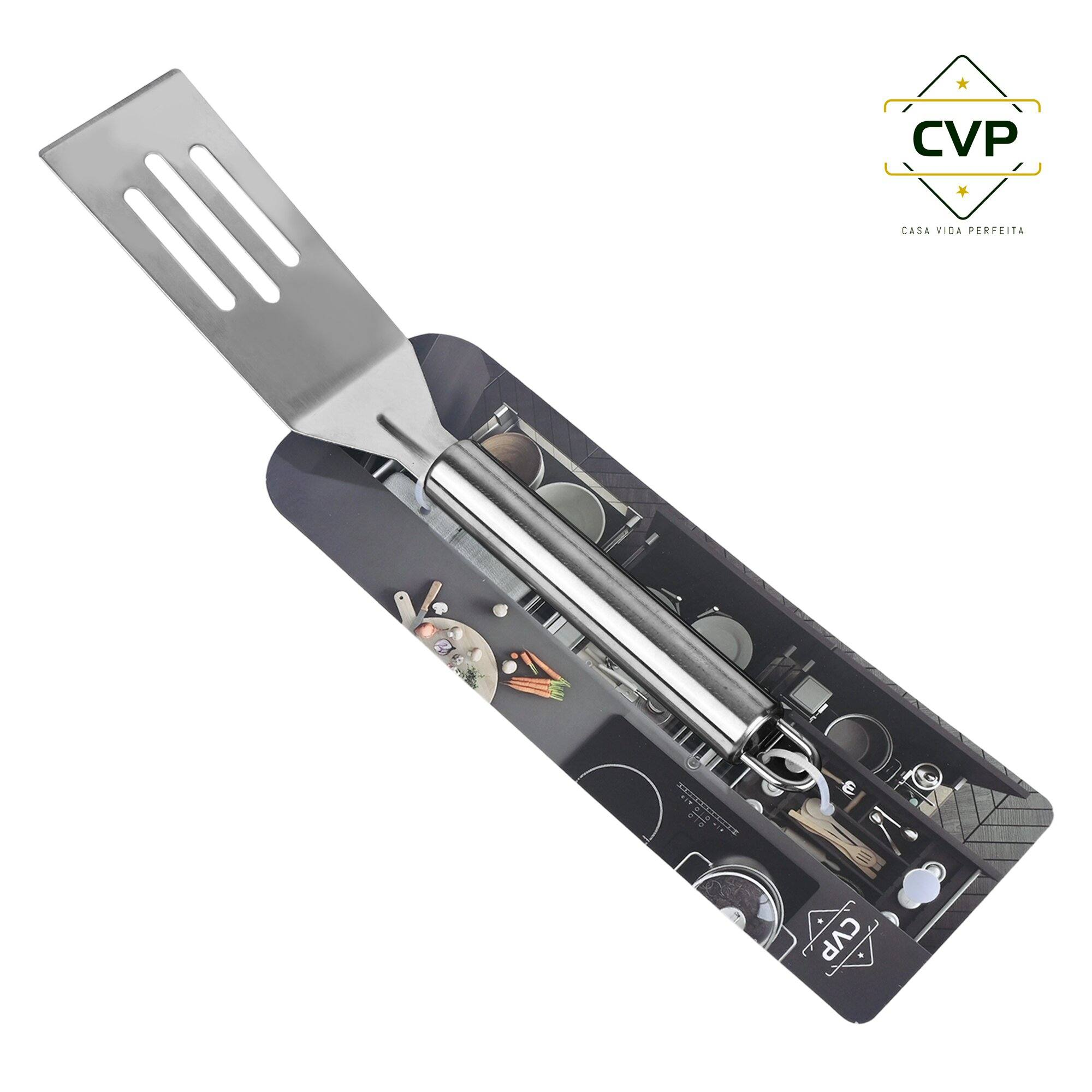 Round Tube Handle Spatula (3 Holes)